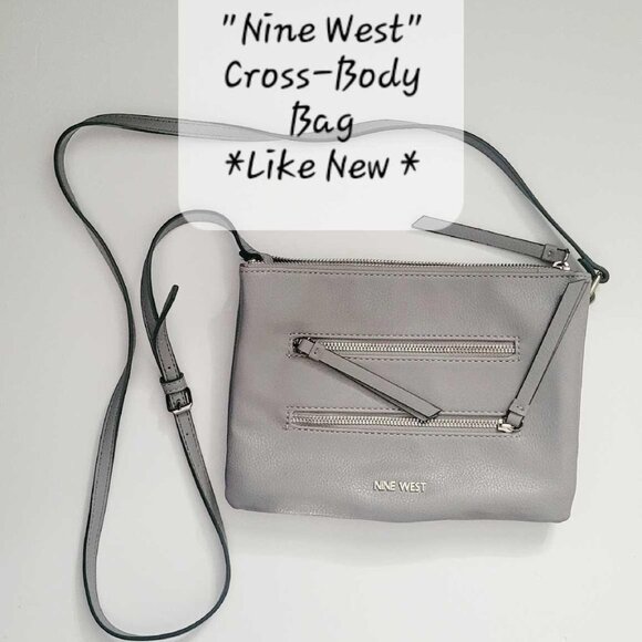 "Nine West" Light Grey Cross-Body Bag *Like New* - Picture 1 of 3